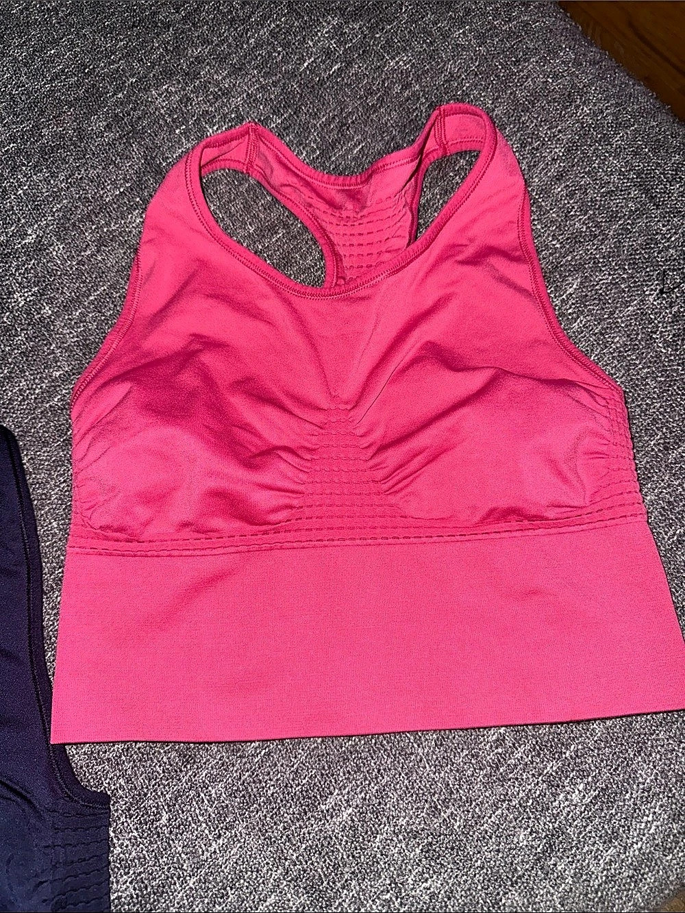 Sweaty Betty Athlete Crop Seamless Workout Tank Pink & Blue. Size L